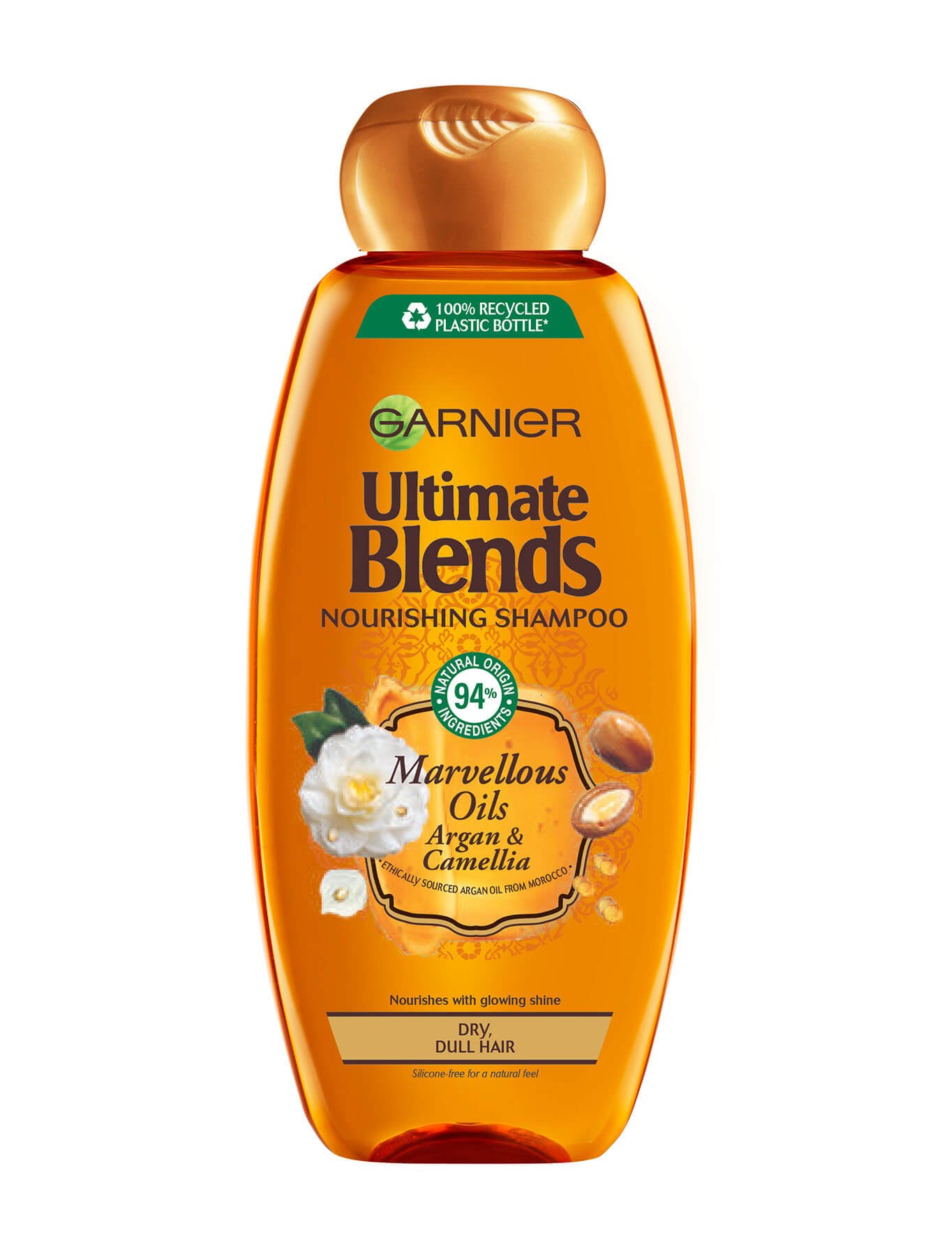 Ultimate Blends Marvellous Oils Argan & Camellia Shampoo front of pack